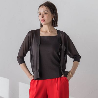 ＬＵＣＩＮＤＡ５分袖カーディガン≪手洗い可能≫
