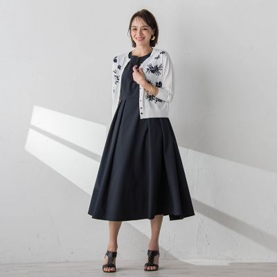 ボタニカル刺繍カーディガン≪手洗い可能≫