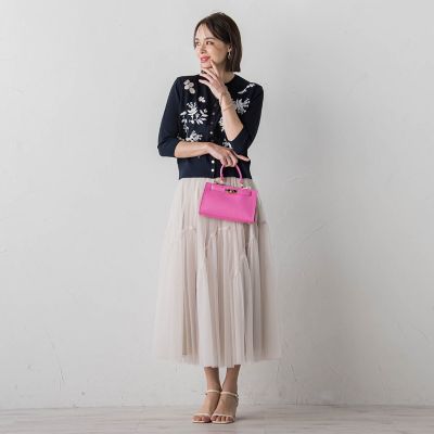 ボタニカル刺繍カーディガン≪手洗い可能≫