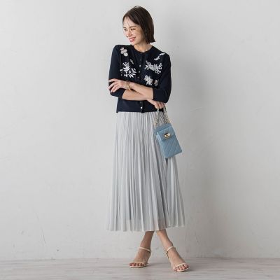 ボタニカル刺繍カーディガン≪手洗い可能≫