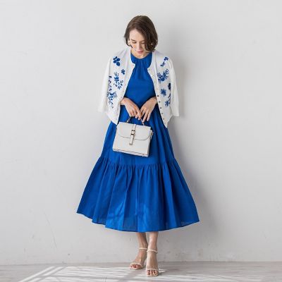 ボタニカル刺繍カーディガン≪手洗い可能≫