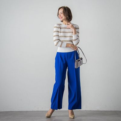 ジャガードボーダーニット≪手洗い可能≫