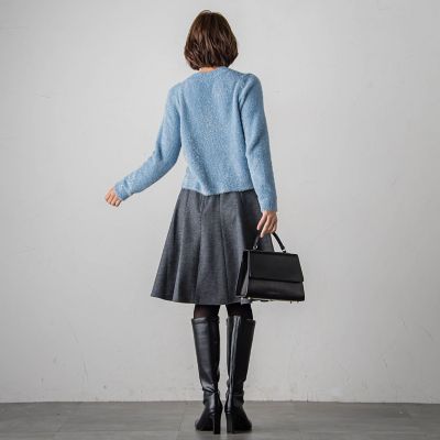 ラメフェザーニットカーディガン≪手洗い可能≫