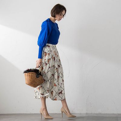 袖タフタ切替ニット≪手洗い可能≫