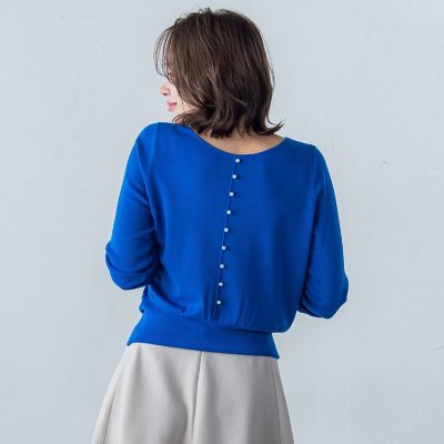 ＜Viaggio Blu (Women)＞前後２ｗａｙパールニット≪手洗い可能≫