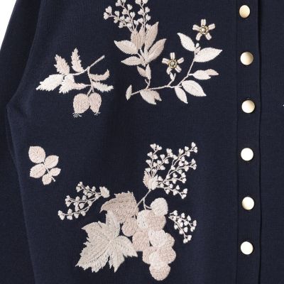 マルチフルーツ刺繍カーディガン≪手洗い可能≫