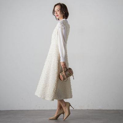 【ＷＥＢ限定カラーあり】袖パールニット≪手洗い可能≫