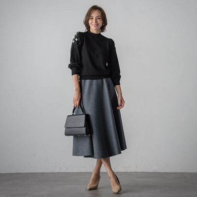 【ＷＥＢ限定カラーあり】袖パールニット≪手洗い可能≫