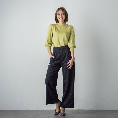 【ＷＥＢ限定カラーあり】袖パールニット≪手洗い可能≫