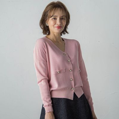 ラメニットカーディガン≪手洗い可能／セットアップ対応≫