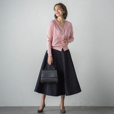 ラメニットカーディガン≪手洗い可能／セットアップ対応≫