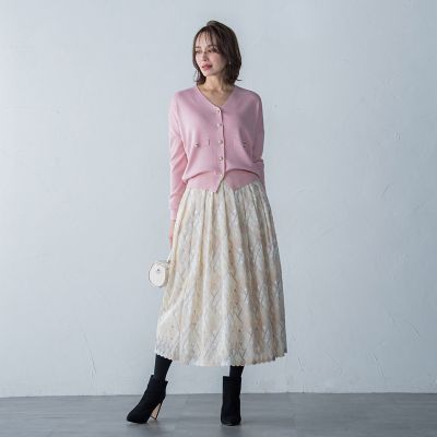 ラメニットカーディガン≪手洗い可能／セットアップ対応≫