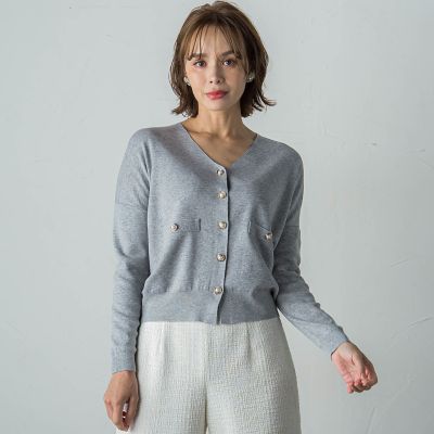 ラメニットカーディガン≪手洗い可能／セットアップ対応≫