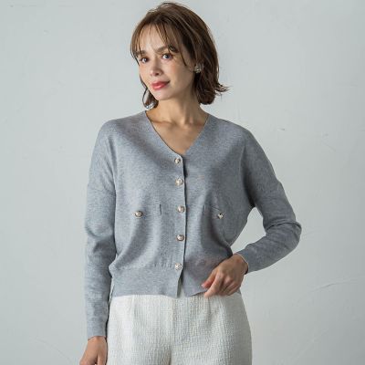 ラメニットカーディガン≪手洗い可能／セットアップ対応≫