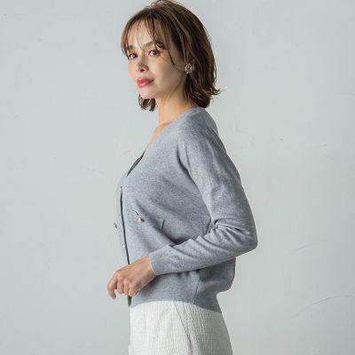 ラメニットカーディガン≪手洗い可能／セットアップ対応≫