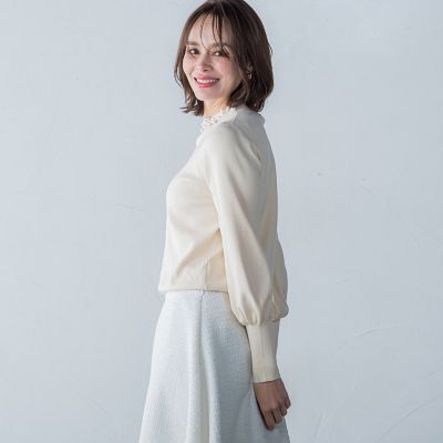 ビジューネックプルオーバー≪手洗い可能≫