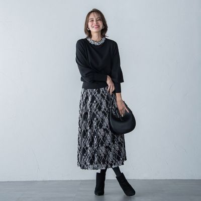 ビジューネックプルオーバー≪手洗い可能≫