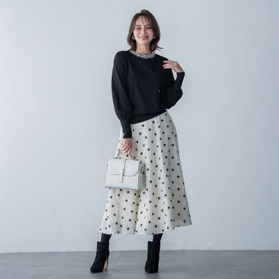 ビジューネックプルオーバー≪手洗い可能≫