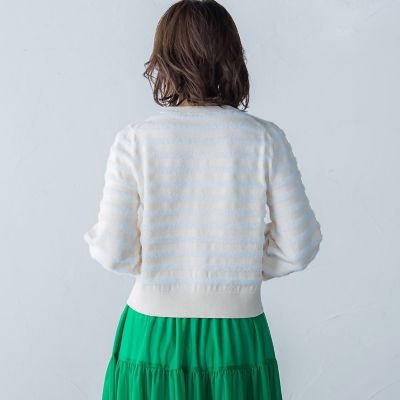 フェザーボーダーカーディガン≪手洗い可能≫