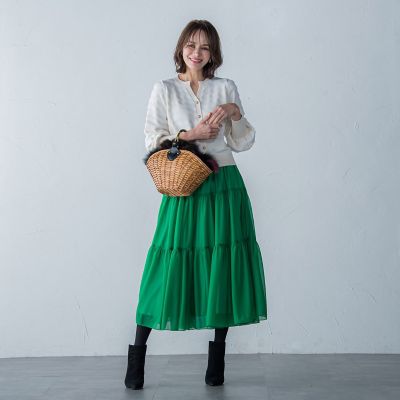 フェザーボーダーカーディガン≪手洗い可能≫