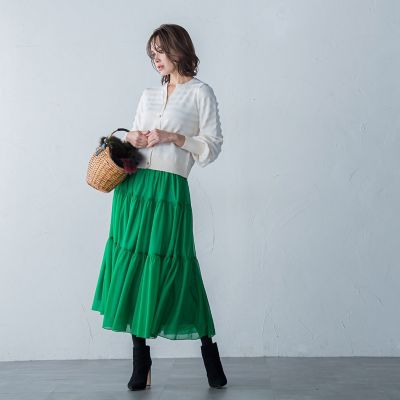 フェザーボーダーカーディガン≪手洗い可能≫