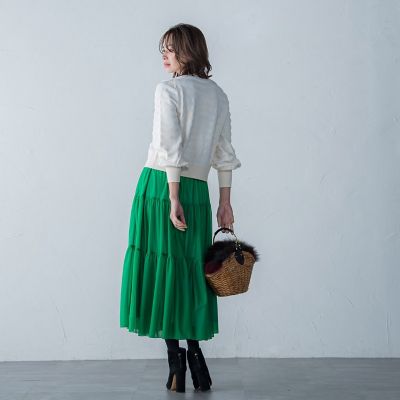 フェザーボーダーカーディガン≪手洗い可能≫