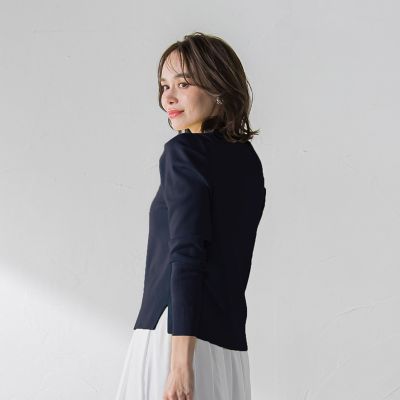 ショルダーボタンパフスリーブニット≪手洗い可能≫