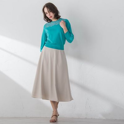 レース切替ニット≪手洗い可能≫