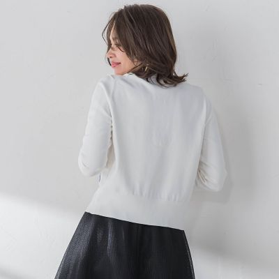 カプリ刺繍ニットカーディガン≪手洗い可能≫