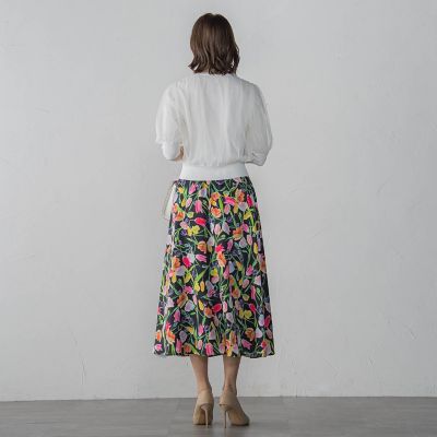 チュールレイヤーニットカーディガン≪手洗い可能≫