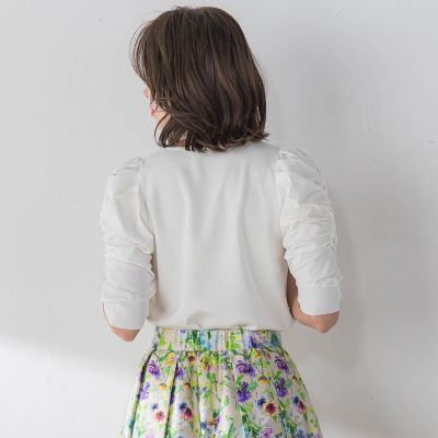 フラワーブーケスカーフ付ニット≪手洗い可能≫