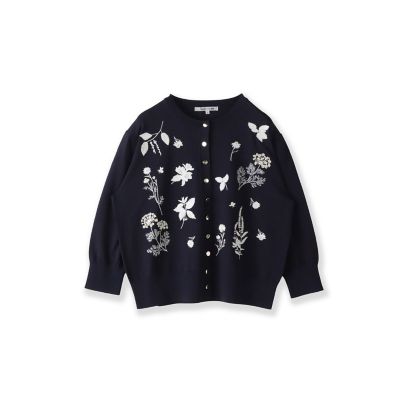 【新色追加】ハーブ刺繍カーディガン≪手洗い可能≫