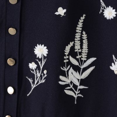 【新色追加】ハーブ刺繍カーディガン≪手洗い可能≫
