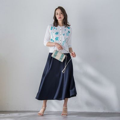 【新色追加】ハーブ刺繍カーディガン≪手洗い可能≫