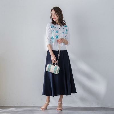 【新色追加】ハーブ刺繍カーディガン≪手洗い可能≫