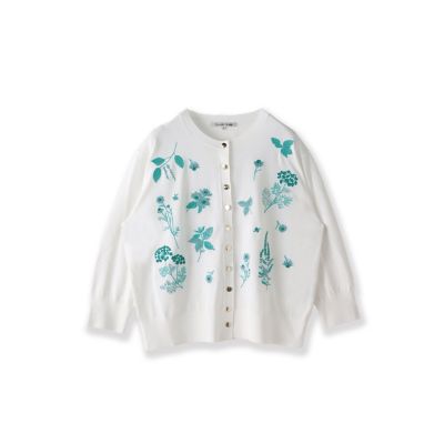 【新色追加】ハーブ刺繍カーディガン≪手洗い可能≫