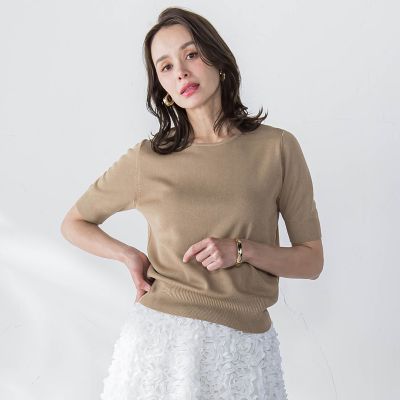 Viaggio Blu (Women)/ビアッジョブルー ドライタッチハーフスリーブプルオーバー≪手洗い可能≫