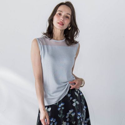 ＜Viaggio Blu (Women)＞ラメノースリーブニット