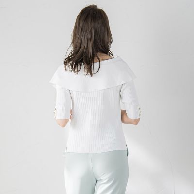 オフショルダーリブニット≪手洗い可能≫