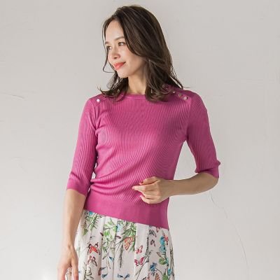 ＜Viaggio Blu (Women)＞ＬＵＣＩＮＤＡリブプルオーバー≪手洗い可能≫