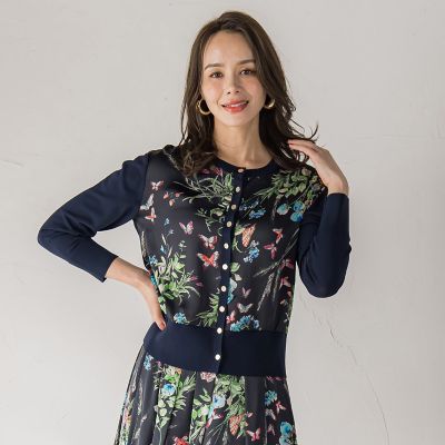 ＜Viaggio Blu (Women)＞バタフライドッキングカーディガン≪手洗い可能≫