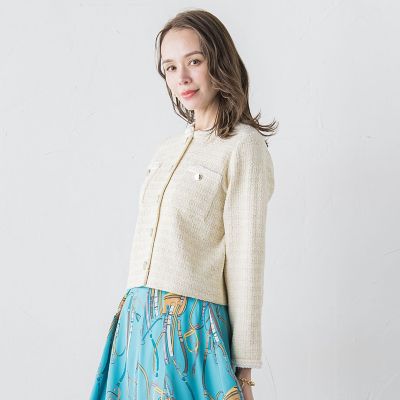 ツイードニットカーディガン≪手洗い可能≫ | Viaggio Blu (Women