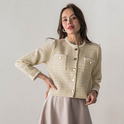 ＜Viaggio Blu (Women)＞ツイードニットカーディガン