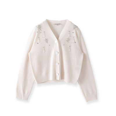 Viaggio Blu (Women)/ビアッジョブルー Vネックビジューカーディガン&#8810;手洗い可能&#8811; 02オフホワイト トップス【三越伊勢丹/公式】