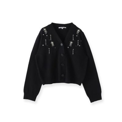 Vネックビジューカーディガン≪手洗い可能≫ | Viaggio Blu (Women