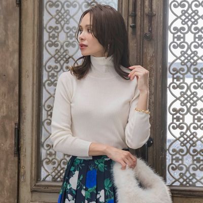 新色追加】スパンコールリブタートルニット | Viaggio Blu (Women