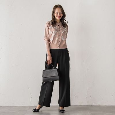 新色追加】ボタニカルモチーフ刺繍カーディガン | Viaggio Blu (Women