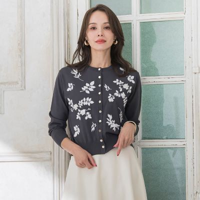 Stüssy MOMAコラボ　ブラック カーディガン 花柄刺繍　Mサイズ Stussy x Denim Tears』Suits Cardigan☆Black☆25SS☆ (STUSSY