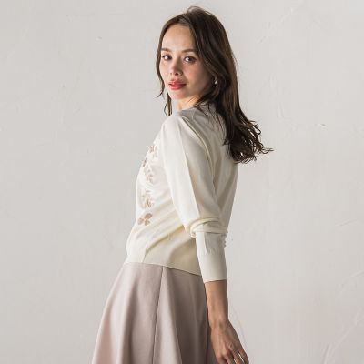 新品ネセセア ボタニカル刺繍カーディガン 新色追加】ボタニカルモチーフ刺繍カーディガン | Viaggio Blu (Women
