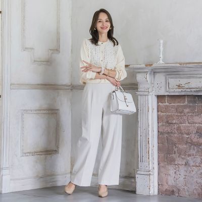 Viaggio Bluリボンツドットツイードカーディガン リボンドットツイードカーディガン | Viaggio Blu (Women)/ビアッジョ